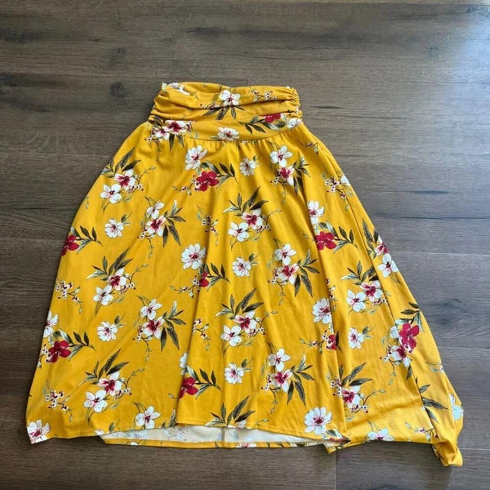 Beautiful mustard yellow floral midi